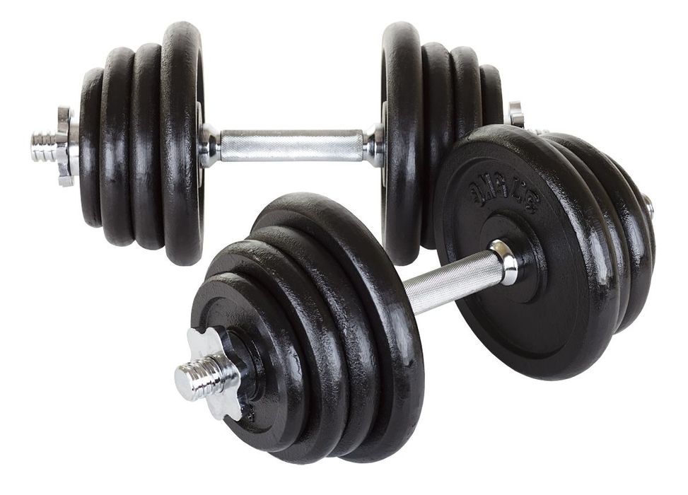 Nakládací jednoruční činkový set Spartan 2x15kg - ocelový